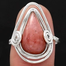 Natural Guava Quartz - Brazil 925 Sterling Silver Ring s.8 Jewelry R-1451