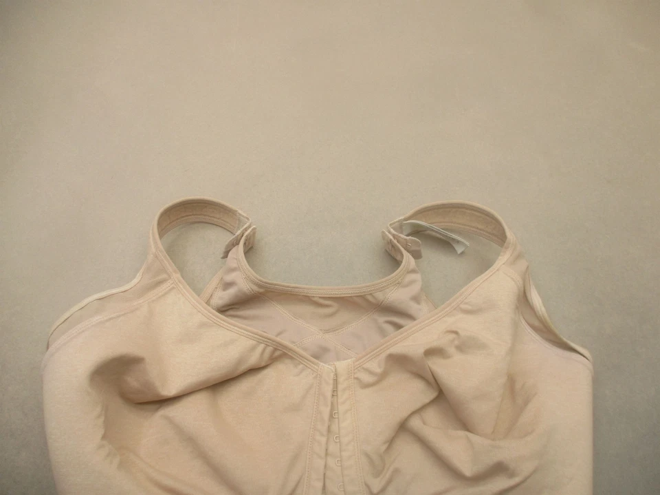 Sutiã feminino 38G Delimira bege sem fio fecho frontal cobertura total 11A - Imagem 2 de 4