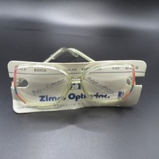 Vintage 80s Zimco Erica Clear Pink Blue Eyeglasses Frames 52-16-135 New Old