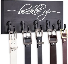 Tie Rack and Belt Organizer for Closet, Wall Mount Belt Hanger and Tie Organi...