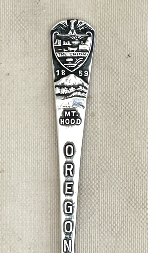 Vtg Sterling Silver Mt Hood Oregon Souvenir Spoon Mountain 10.6 g - Picture 2 of 6