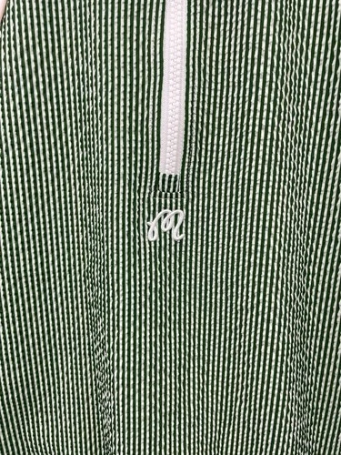 Malbon Valero Pullover Seersucker Quarter Zip Garden Green Large NWT image 6