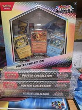 Pok mon Prismatic Evolutions Poster Collection Box New Factory Sealed- Lot Of 4