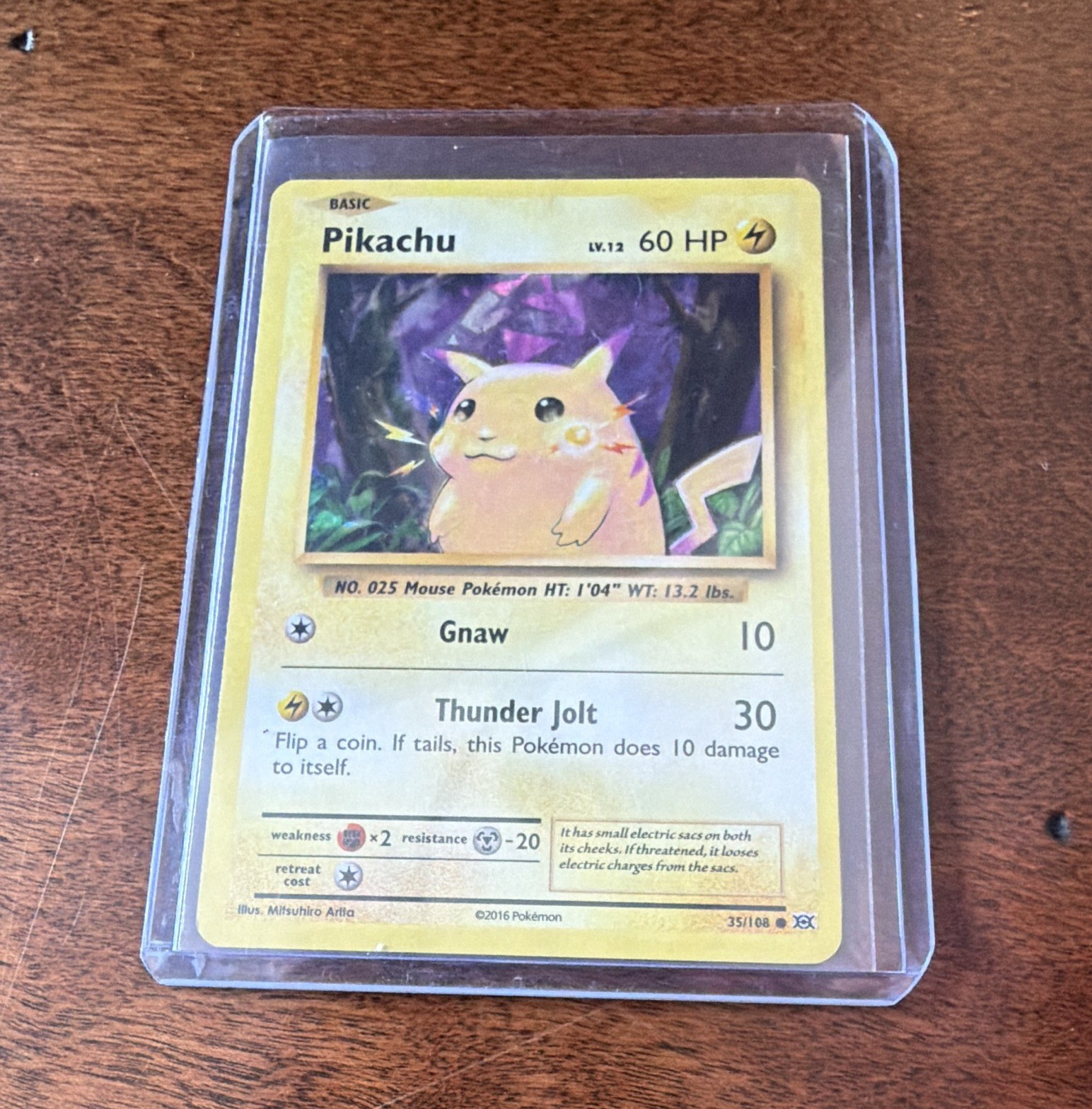 Pokemon TCG Pikachu 35/108 XY Evolutions Common Regular 2016 English 60 HP