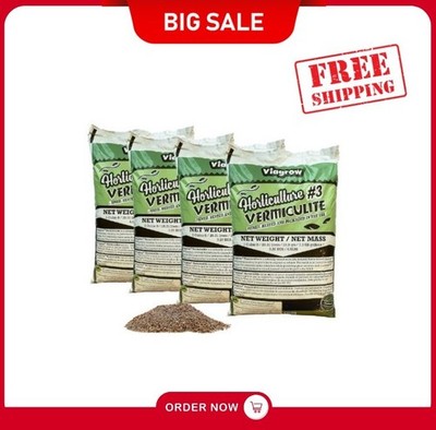Viagrow 4-Pack Horticultural 1 cu.ft / 28.31 liters Organic Vermiculite Moisture