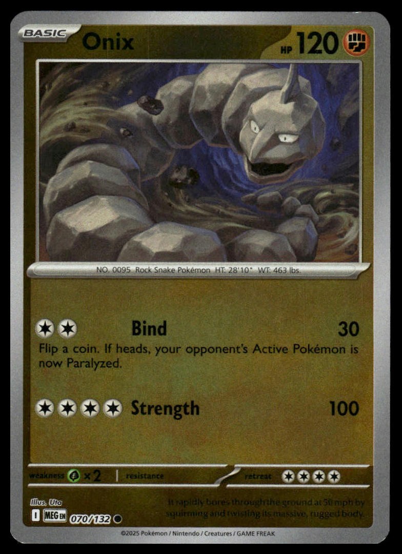 Onix ME01: Mega Evolution #070/132 Reverse Holo NM