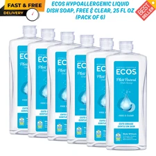 ECOS Free & Clear Scent Liquid Dish Soap 25 oz 1 pk (Pack of 6) FREE SHIPPING
