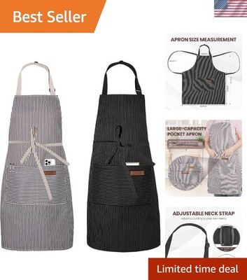 2 Pack Aprons for Women with 2 Pockets, Kitchen Cooking Apron for Men | Adjus...