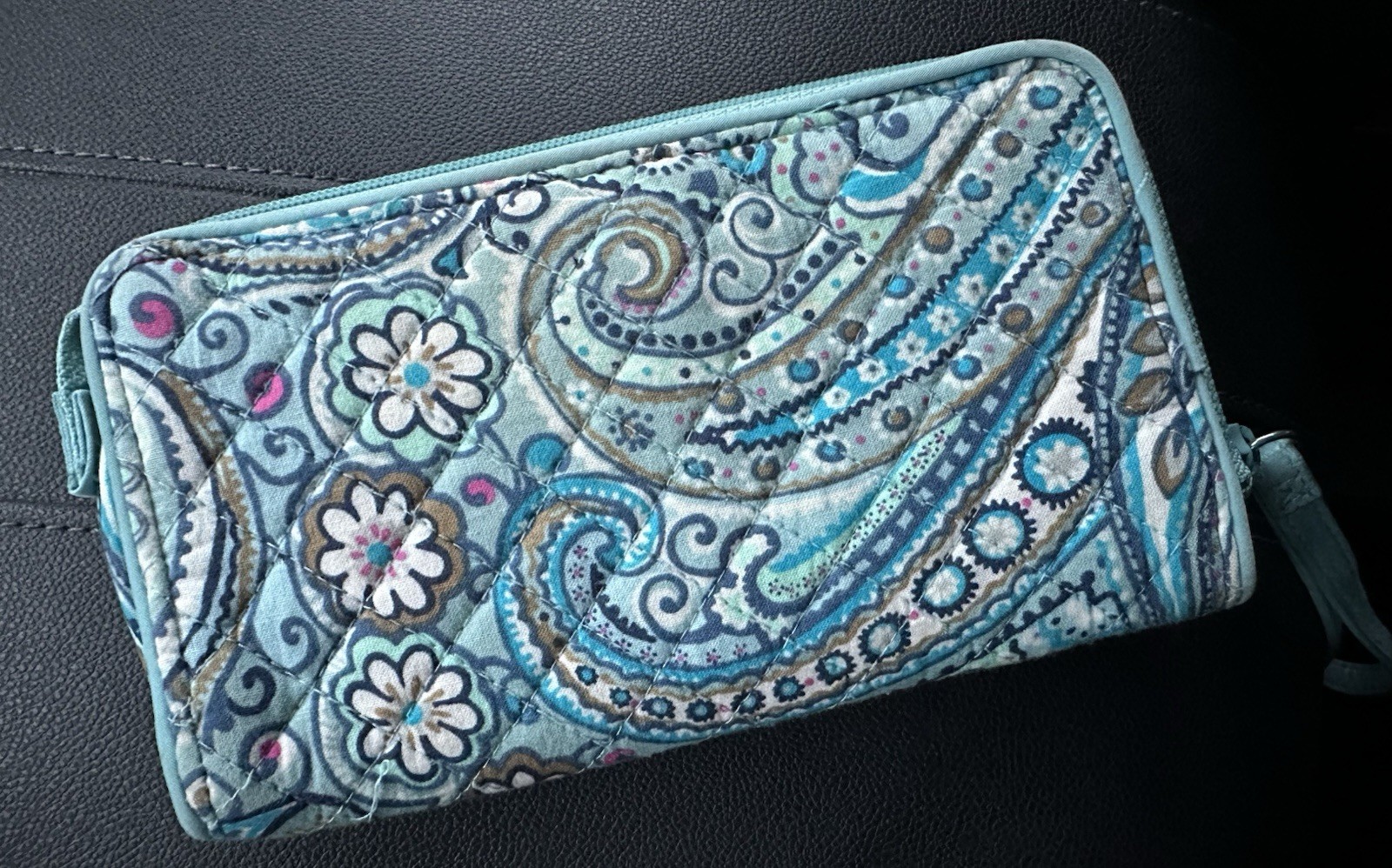 Vera Bradley Paisley Teal Wristlet Wallet