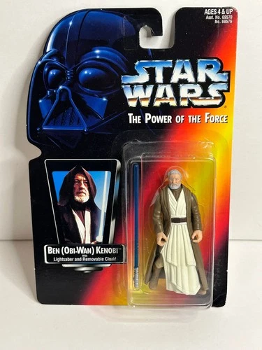 Star Wars Power of the Force POTF Obi-Wan Kenobi Red Card w/ Long LightSaber NM