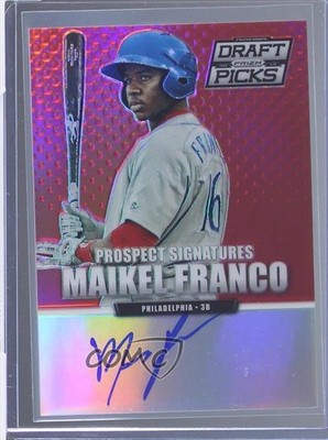 2013 Prizm Perennial Draft Picks Prospect Signatures Red Maikel Franco Auto 4o3
