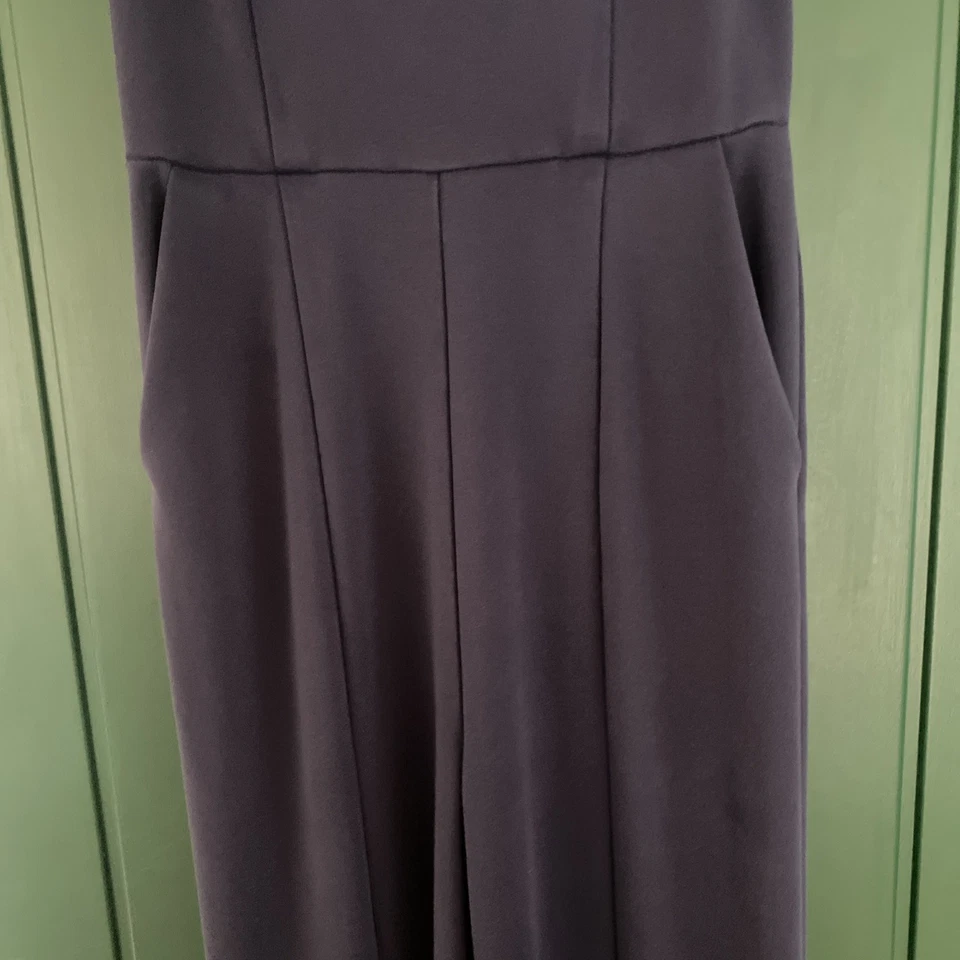 Lk Bennett Jumpsuit Size 10 12 Navy Crop Fitted Cotton - Image 3 of 4