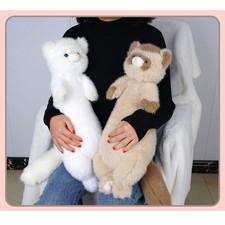 _Plush Animal Toy Snow Ferret Shaped Ultra Soft Adorable Animal Plush Decor For