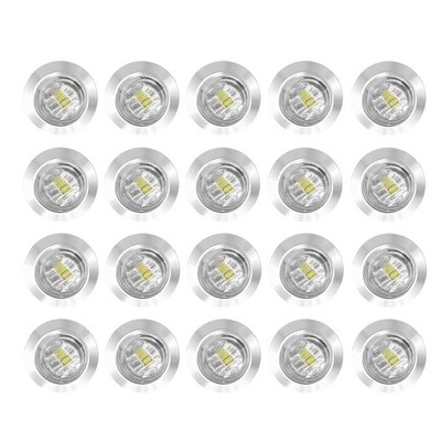 Strobe Steady White Marker Lights 20 Pcs 3/4 Inch LED 12-24V Waterproof Flash