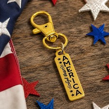 God Bless America Goldtone Clip On Charm