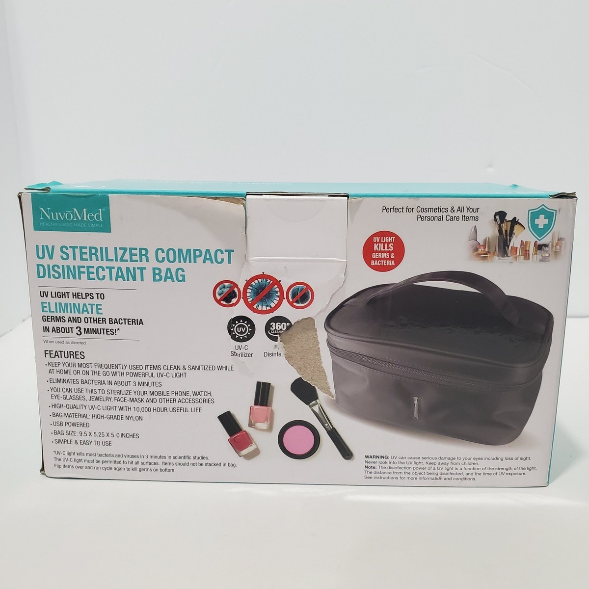 Nuvomed UV Sterilizer Compact Disinfectant Bag Black Nuvomed UV Sterilizer Compact Disinfectant Bag Black