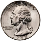 1945 Washington Quarter BU Uncirculated Mint State 90% Silver 25c US Coin