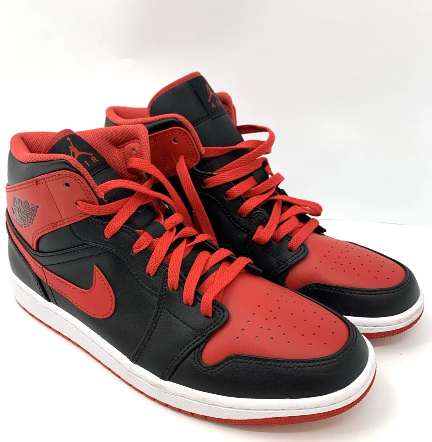 Nike Air Jordan 1 Mid Black White Red Size UK 10 Men’s Trainers W10