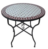 Tisch Esstisch Gartentisch Mediterraner Mosaiktisch Handmade Rund Ø 80 Cm Mittel