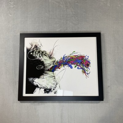 Alex Pardee Escaped Conviction Signed Fine Art Print Framed Arches Paper 18x22