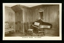 Music real photo postcard RPPC Instruments Sulgrave Manor The Spinet piano