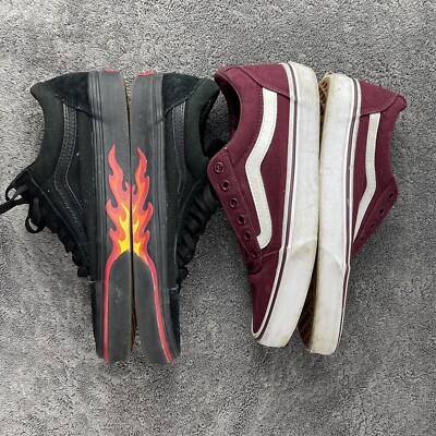 Vans Old Skool Flame And Burgundy Shoes M 6.5 W 8