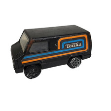 VTG Classic Tonka Van 1979 Black Blue Orange Metal Plastic Made In USA