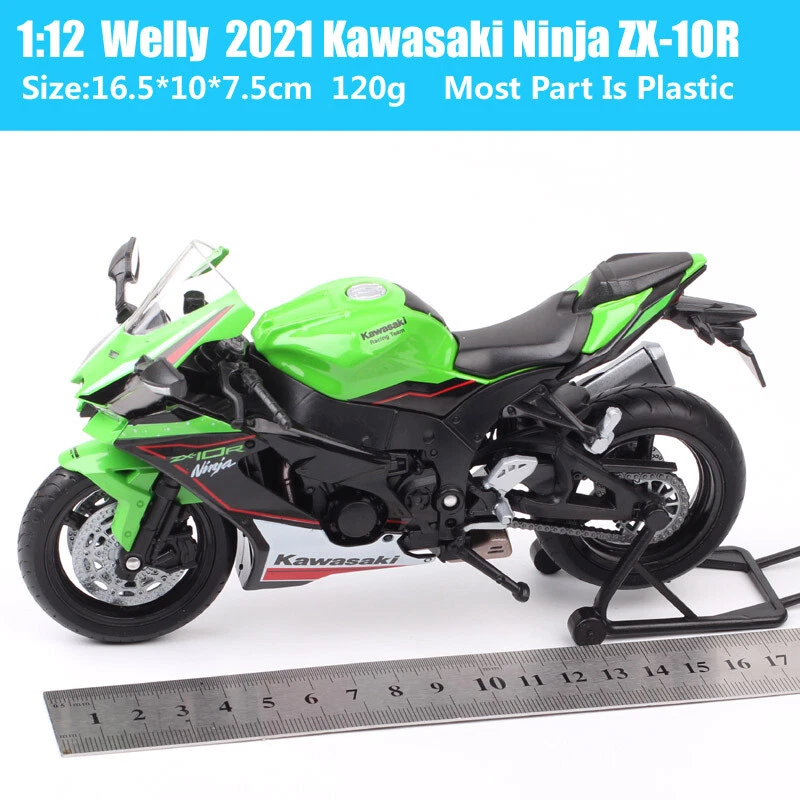 Welly 1/12 Scale 2021 Kawasaki Ninja ZX-10R ZX10R Motorcycle Model Moto Bike Toy - Image 2 of 4