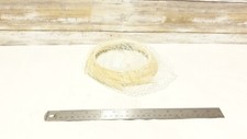 1950s fur/feather fascinator cap with netting cream The Hat Box OEM