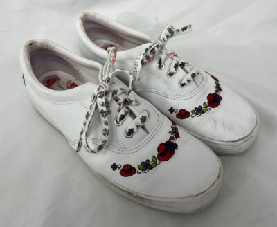 Size Red Hat Society Grasshoppers By Keds White Women's Lace Up Sneakers  Shoes