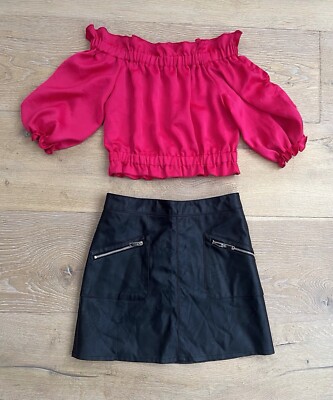 RIVER ISLAND F&F GIRLS PARTY OUTFIT *BLOUSE FAUX