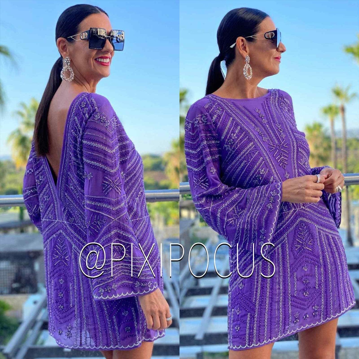ZARA NEW BEADED EMBROIDERED LIMITED EDITION TUNIC DRESS PURPLE M - L.  7521/007 | eBay