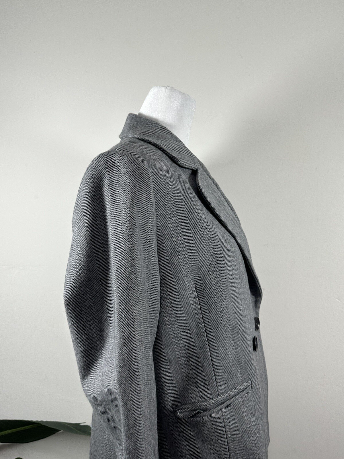 Anine Bing Grey Fish bone Blazer, Size S image 9