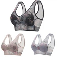Women New Ice Silk Lace Cooling Comfort Bra Buttonless Comfortable Bras Hot