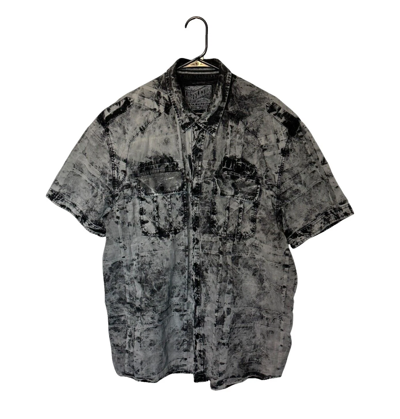Affliction Solid Informal Con Botones camisas para hombres