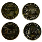 Lot of 4 Commemorative Coins PGA Tour Charter Member Partners Club Double Sided