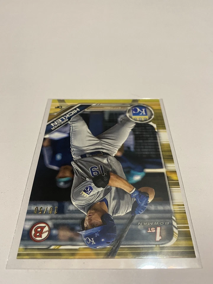 2019 1st Bowman Brewer Hicklen Gold Parallel /50 KC Royals BP-72 - Image 3 of 4