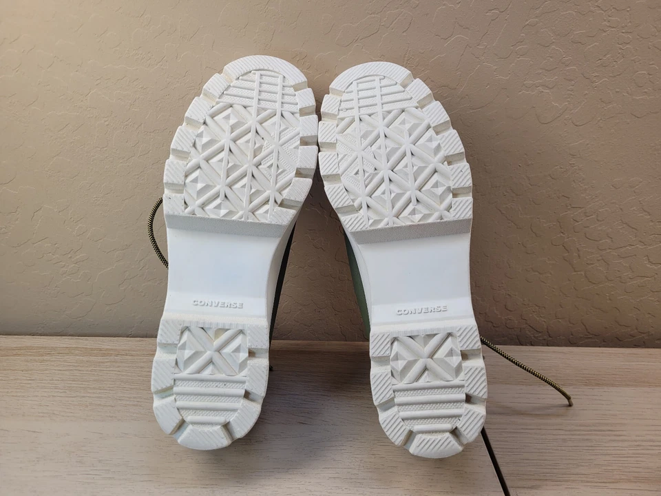 Converse Hi Olive Green Leather Gore-Tex Lug Ankle Boots Shoes Womens 9 EUC - Image 3 of 4