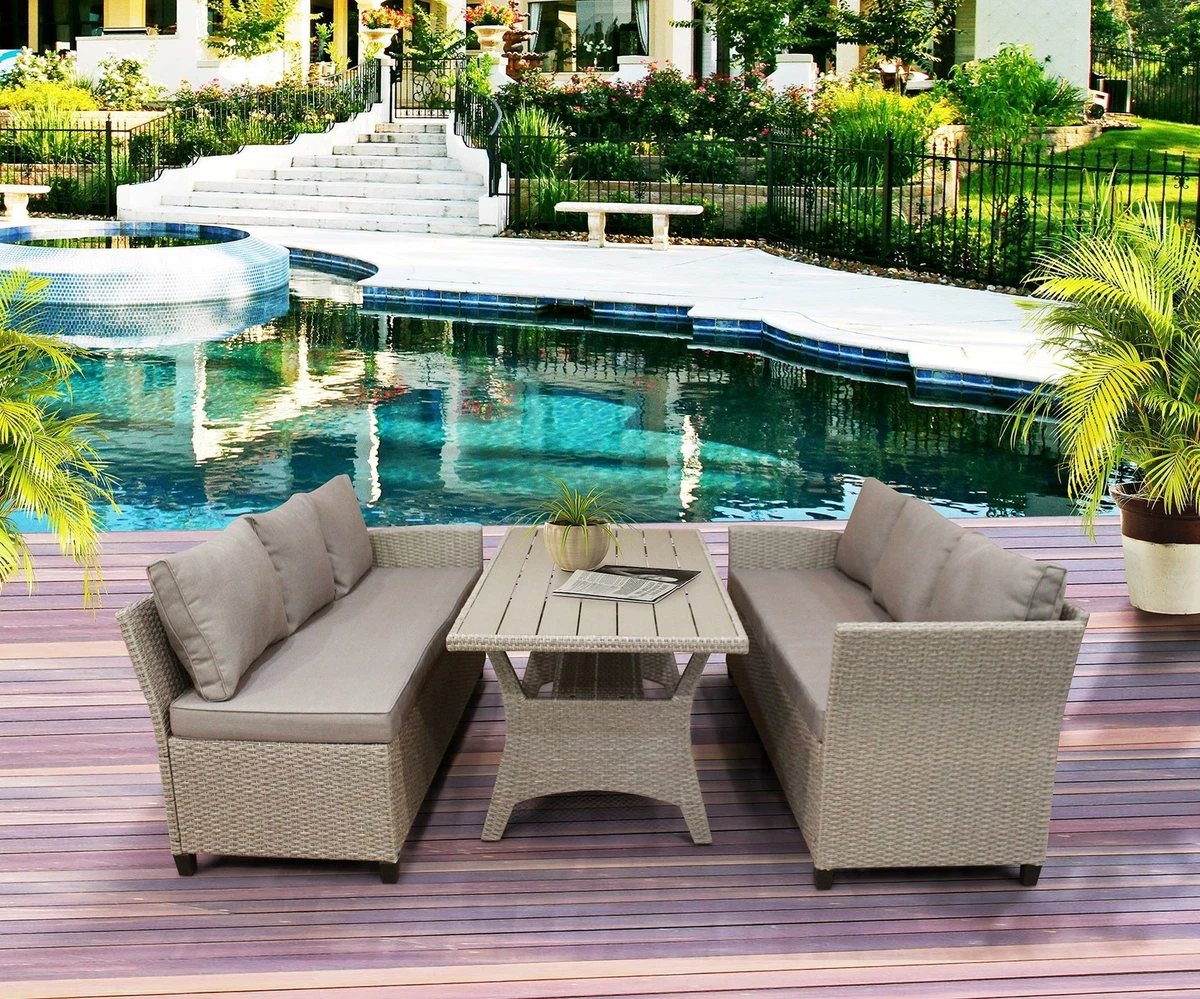 Sectional Rattan Wicker Sofa Garden