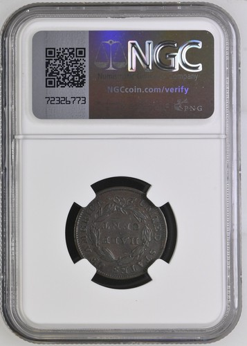 1834 Classic Head Half Cent - C1 Variety - NGC VF25 BN - Picture 2 of 2