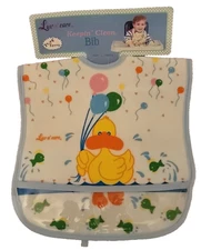 NEW LUV N' CARE VINTAGE KEEPING CLEAN  TUFF AND TERRY  BIB VINYL BACK