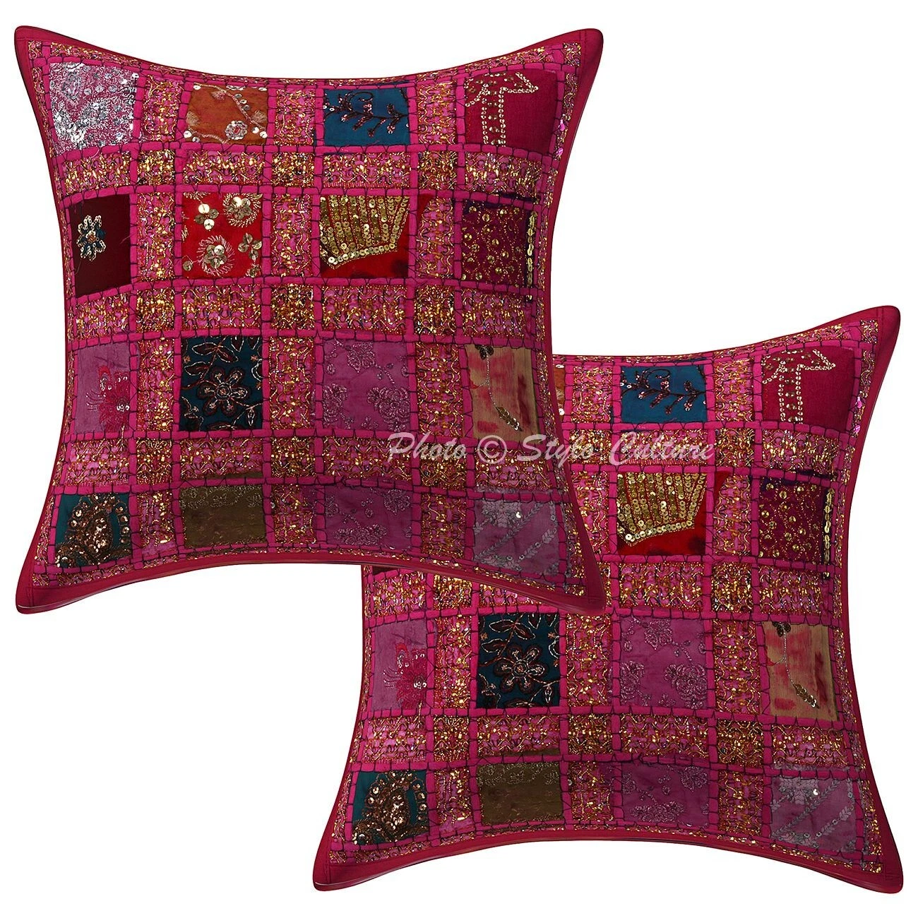 Handwoven Home Decor Cushion Boho Patchwork Throw Pillow Cover Case Meditation