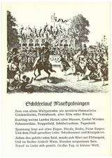 Postcard/PK Schäferlauf Markgröningen - original linocut with poem