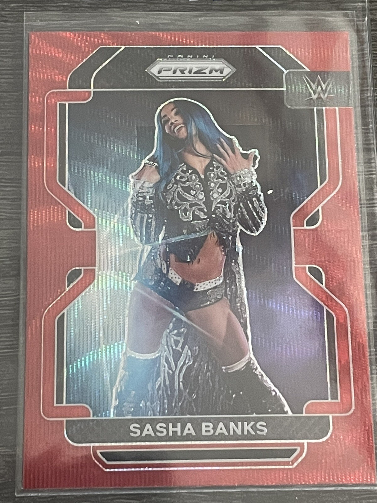 Sasha Banks 2022 Panini Prizm WWE Vertical Red Wave #102 Mercedes Mone CEO $ HOT