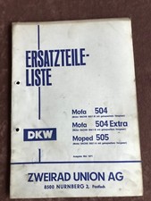 Sachs 502 Ersatzteilliste DKW  Zweirad Union Mofa 504 Extra 505   1971
