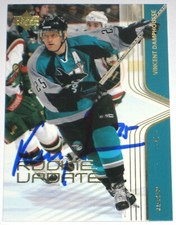 VINCENT DAMPHOUSSE SIGNED UPPER DECK ROOKIE UPDATE SHARKS CARD AUTOGRAPH AUTO!!