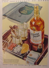 1944 Esquire Original Ad WWII Era Kentucky Tavern Straight Bourbon Whiskey!