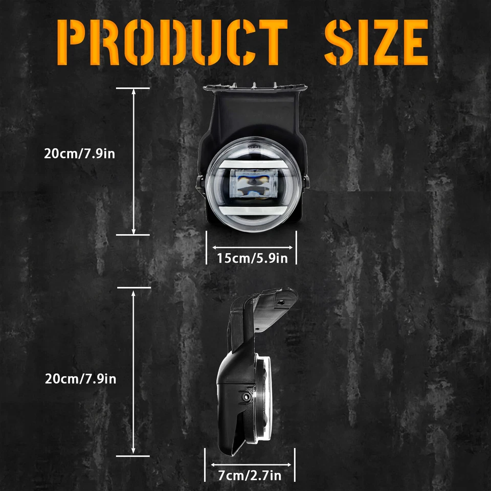 LED Fog Lights Bumper Lamps+DRL For 2003-2006 GMC Sierra 1500 2500 HD 3500 - Изображение 3 из 4