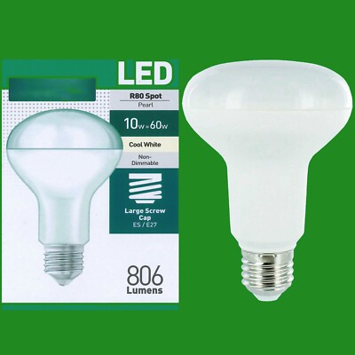 4x 10W (=60W) R80 LED Pearl Reflektor Spot Glühbirnen E27 4000K kaltweiß Lampe