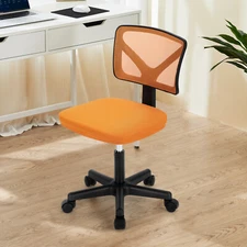 Colourful Armless Chair, Sliding Mesh Chair With Wheels, Height Adjustable